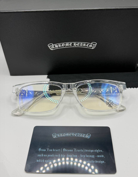 Chrome heart clear glasses